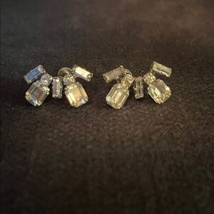 Vintage Dafri Elegant Silver Rhinestone Screwback Earrings